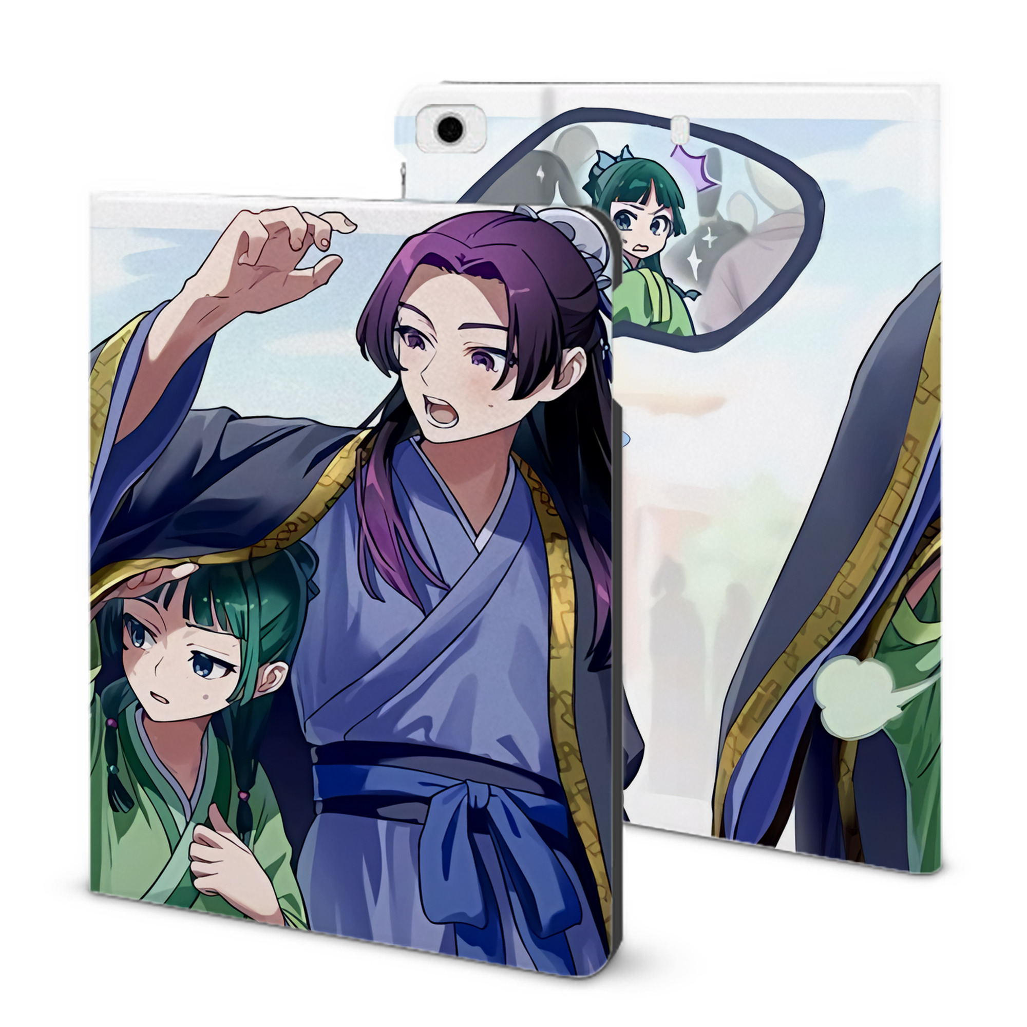（画像用） 薬屋のひとりごと The Apothecary Diaries IPad ケース ブック型 PUレザー TPU 耐衝撃 軽量 薄型 ペン収納なし 全面保護 IPad 各モデル対応